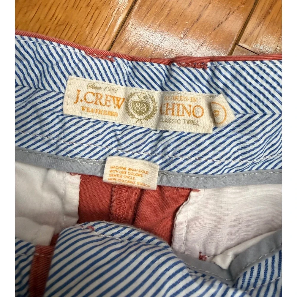 J.Crew Chino Shorts Womens 0 Salmon Pink Weathered Classic Twill Cotton 4 Inseam - Picture 2 of 5
